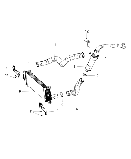 2016 Ram 1500 Bracket-Charge Air Cooler Diagram for 68234961AA