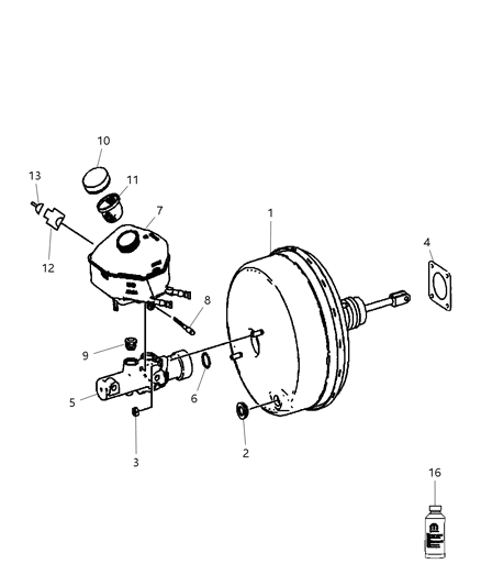 2009 Dodge Sprinter 3500 Gasket-Master Cylinder To RESERVOI Diagram for 68071053AA