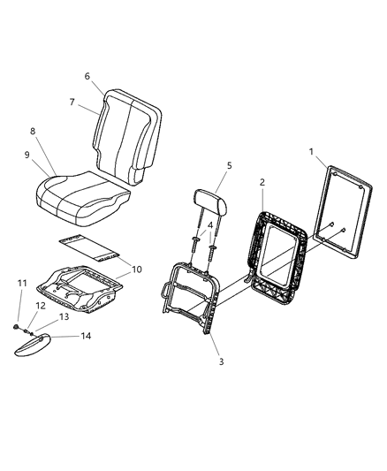 2007 Chrysler Pacifica Rear Seat - 2nd Row Diagram 1