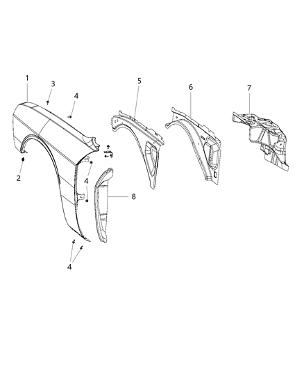 68174999AB - Genuine Mopar Fender-Front