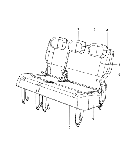 2014 Chrysler Town & Country Rear Seat - Split Seat Diagram 3