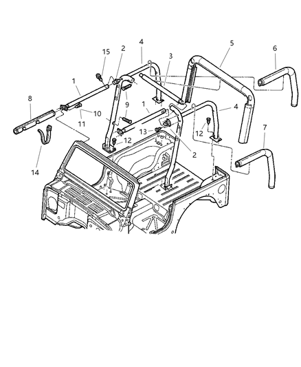 1997 Jeep Wrangler Bar Sport Diagram for 55176488
