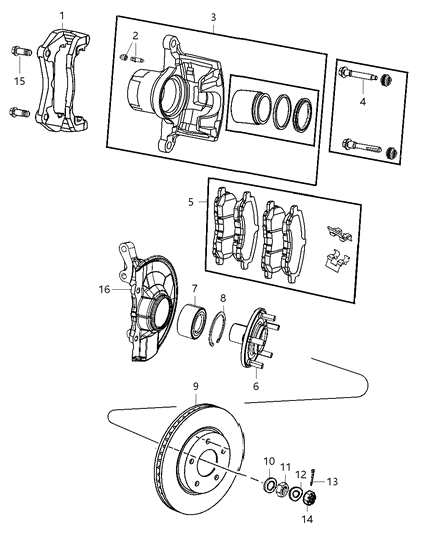 2012 Dodge Caliber Front Brakes Diagram