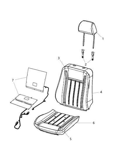 2013 Chrysler 300 HEADREST-Front Diagram for 5RM021XWAA