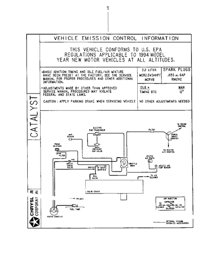 1999 Jeep Wrangler Label-Emission Diagram for 53031831AA