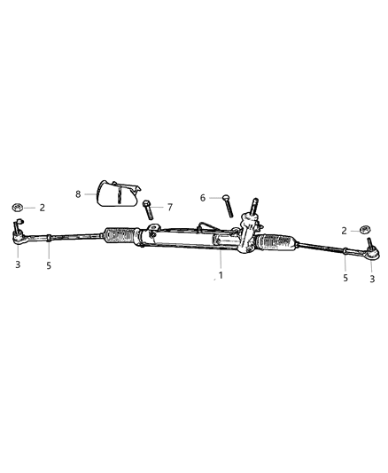 2008 Chrysler Pacifica Rack And Pinion Gear Remanufactured Diagram for R4809964AE