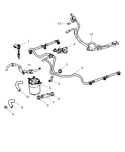 2007 Jeep Grand Cherokee HPPUMP HOS-Fuel Filter Diagram for 68003484AA