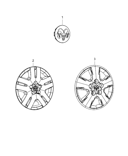 2011 Dodge Caliber Wheel Covers & Center Caps Diagram