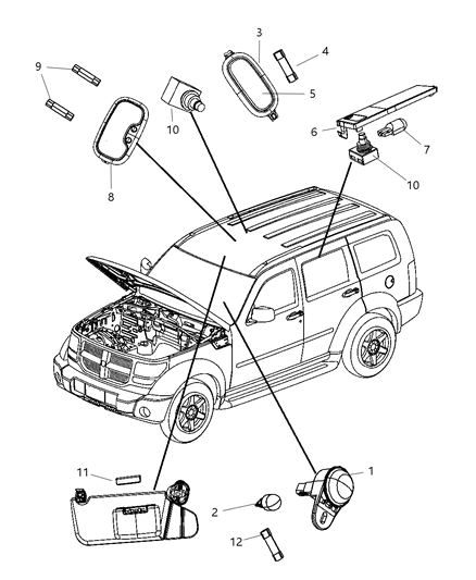 2010 Dodge Nitro Lamps Interior Diagram