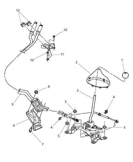 2002 Chrysler PT Cruiser Transmission Shifter Diagram for 4668427AD