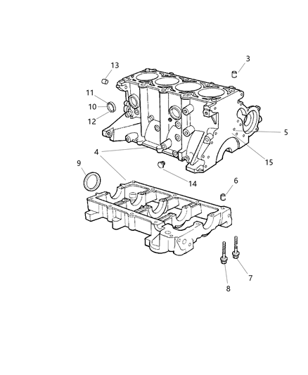 2006 Chrysler PT Cruiser Cylinder Block & Related Parts Diagram 3