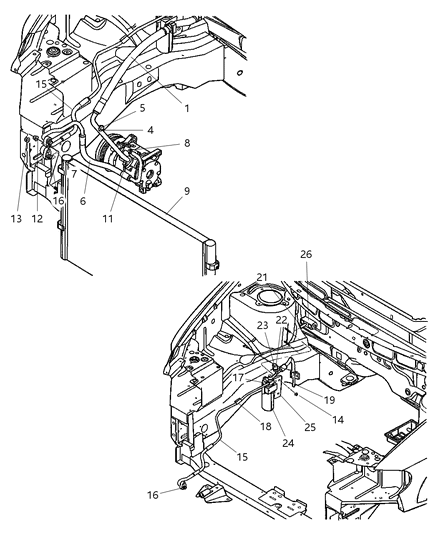 2003 Chrysler Voyager Plumbing - A/C Diagram 2