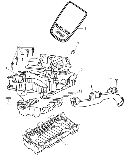 2006 Jeep Grand Cherokee Upper Intake Manifold Diagram for 4591846AH