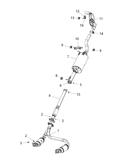 2019 Ram 1500 New Style Exhaust System Diagram 3