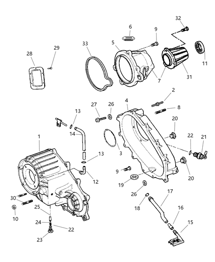 2002 Dodge Ram 3500 Seal-Output Shaft Diagram for 5072896AA