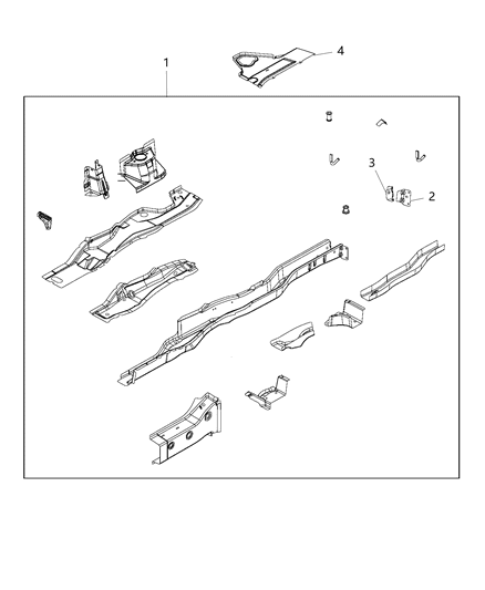 2016 Dodge Journey Frame, Rear Diagram