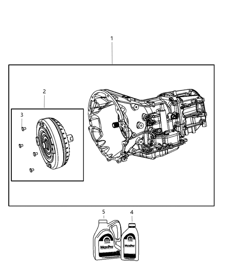 2009 Dodge Challenger Transmission / Transaxle Assembly Diagram 1