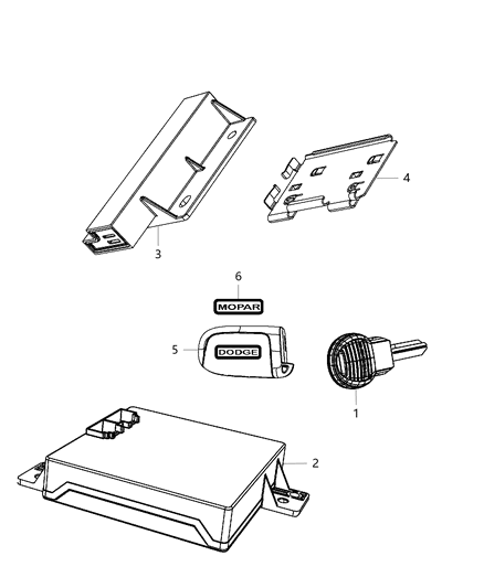 2012 Dodge Charger Key Fob-Integrated Key Fob Diagram for 68060750AE