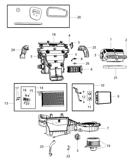 2011 Jeep Grand Cherokee A/C & Heater Unit Diagram