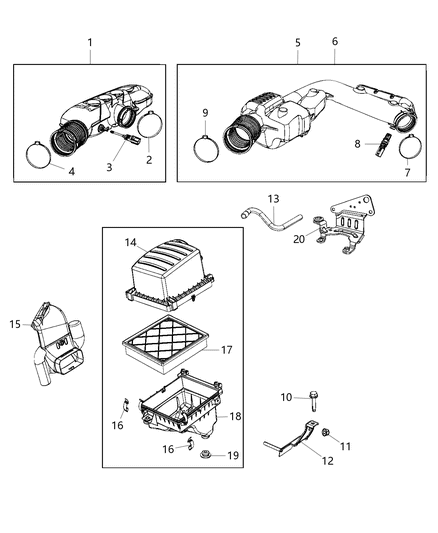 2020 Jeep Grand Cherokee Air Cleaner Diagram 1