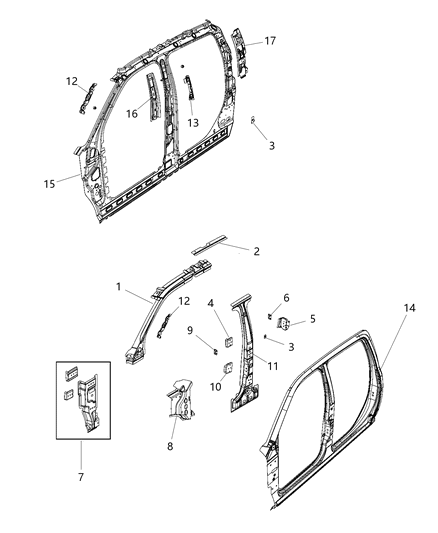 2018 Ram 3500 Front Aperture Panel Diagram 1