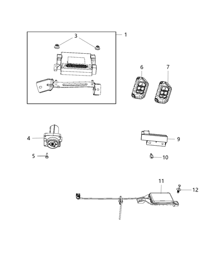 2018 Jeep Wrangler Antenna-Remote Start And KEYLESS En Diagram for 68290768AB