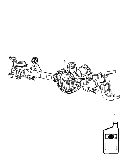 2009 Jeep Wrangler Axle Assembly , Front Diagram 1