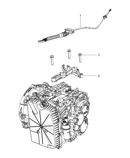 2008 Chrysler Sebring Gearshift Lever , Cable And Bracket Diagram 3