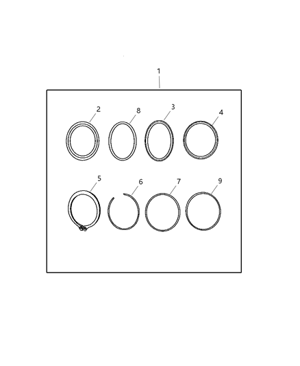 2006 Jeep Wrangler Seal & Gasket Package / Transmission Front Clutch Diagram