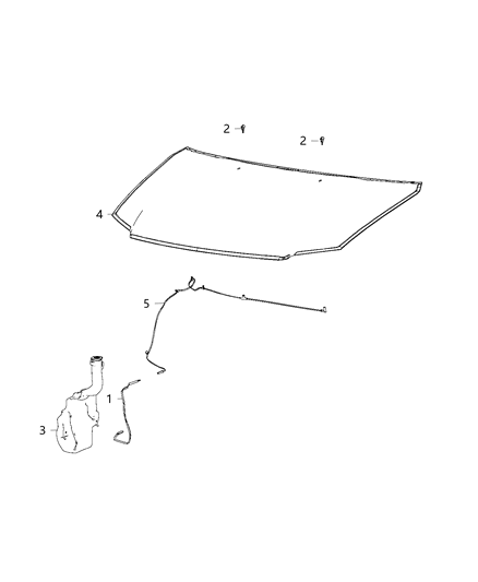 2020 Dodge Grand Caravan Washer System, Front Diagram