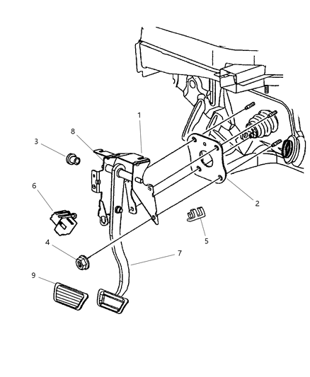 2002 Chrysler 300M Bracket-Brake Pedal Diagram for 4779161AA