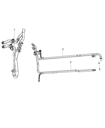 2019 Jeep Grand Cherokee HOSE/TUBE-Heater Supply And Return Diagram for 68304649AB