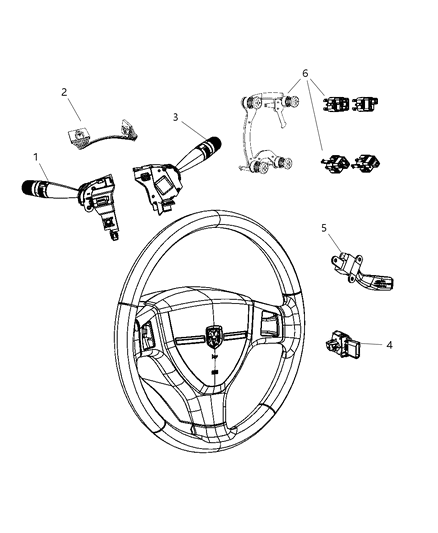 2009 Chrysler PT Cruiser Switches - Steering Column & Wheel Diagram