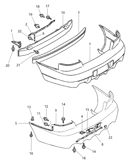 2000 Dodge Avenger Bolt Bumper Diagram for MR264166