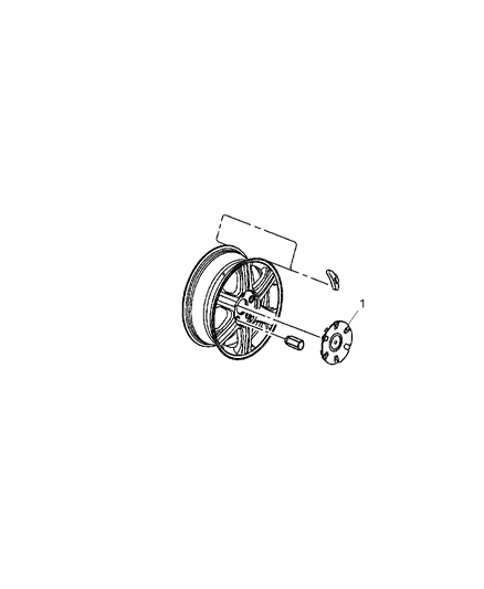 2004 Chrysler Pacifica Wheel Center Cap Diagram for 4743498AD