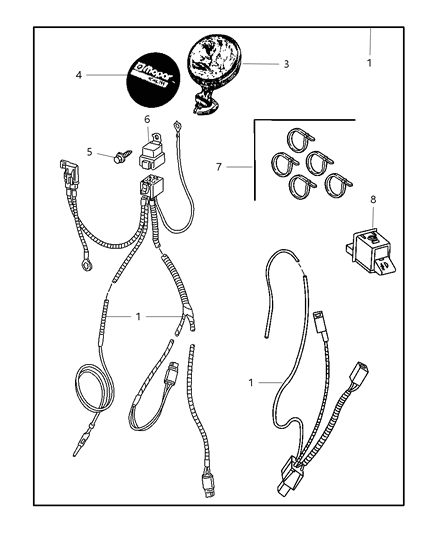 2001 Jeep Wrangler Light Kit - Fog Diagram