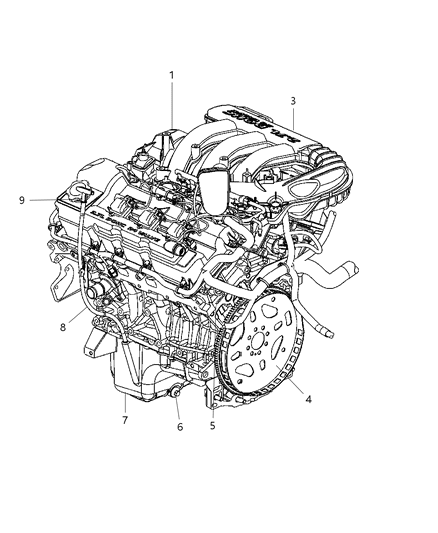 2007 Chrysler Sebring Engine Assembly & Identification Diagram 4