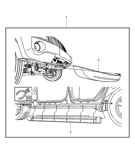 2008 Jeep Grand Cherokee SILL-Body Side Diagram for 5166229AB