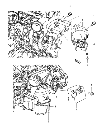 2010 Chrysler 300 Engine Mounting Right Side Diagram 1