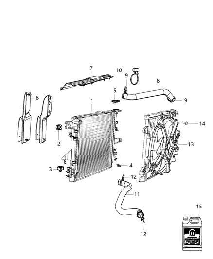 2013 Jeep Wrangler Hose-Radiator Inlet Diagram for 55111394AC