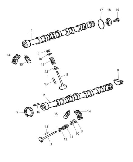 2004 Chrysler PT Cruiser Camshaft & Valves Diagram 1