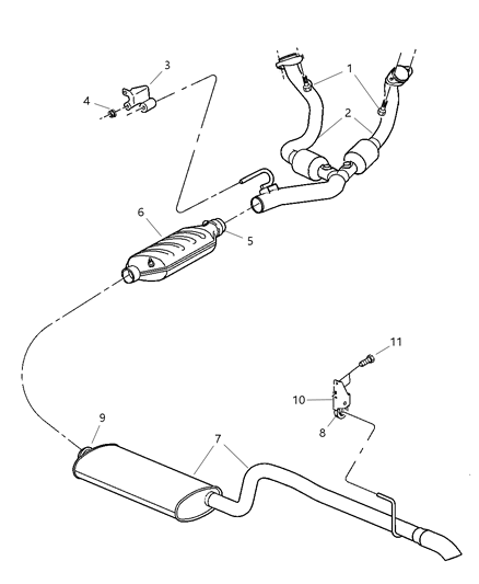 2002 Jeep Grand Cherokee Converter-Exhaust Diagram for 52101235AB