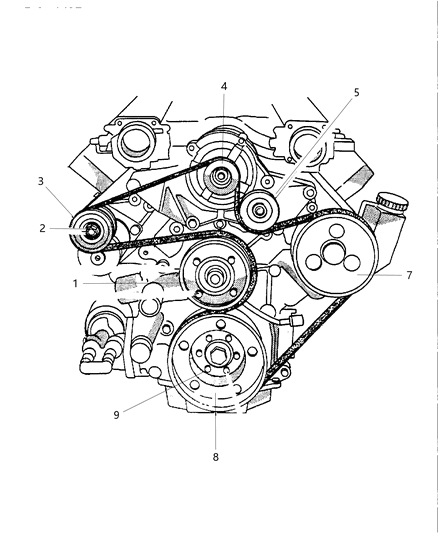 2003 Dodge Viper Pulleys, Drive Diagram