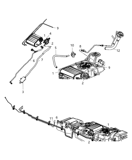 2008 Dodge Dakota Vacuum Canister/Leak Detection Pump Diagram