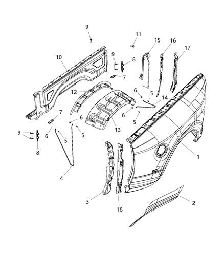 2019 Ram 3500 Panel-Box Side Outer Diagram for 68406594AA