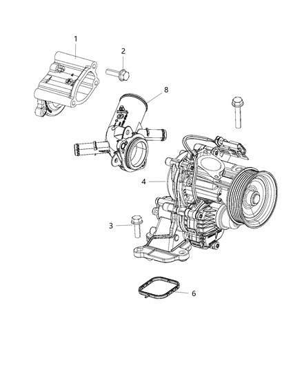 2019 Jeep Cherokee Water Pump & Related Parts Diagram 2