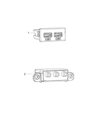 2014 Dodge Grand Caravan U Connect Media & Charging Centers Diagram