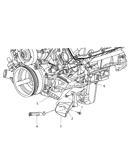 2008 Jeep Grand Cherokee Engine Oil Filter , Adapter And Splash Guard Diagram 2