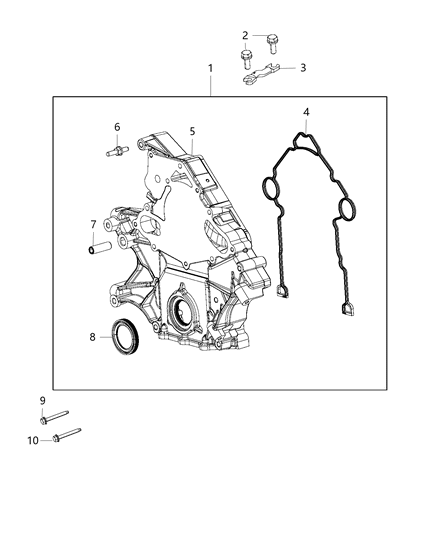 2012 Ram 3500 Cab Chassis Timing Case Cover Diagram 1