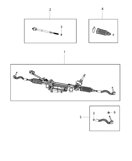 2021 Jeep Grand Cherokee Gear-Rack And Pinion Diagram for 68499165AA